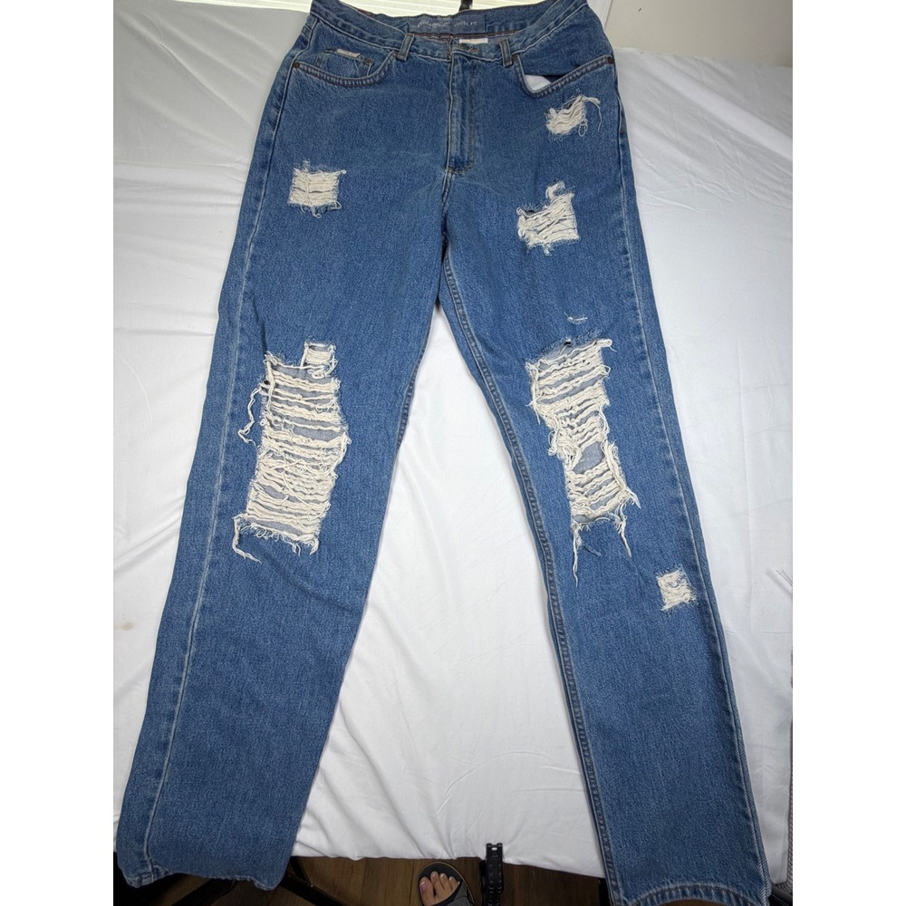 Vintage Y2K 2004 Eddie Bauer Custom Hand-Painted Flame Jeans  12 Tall loose fit